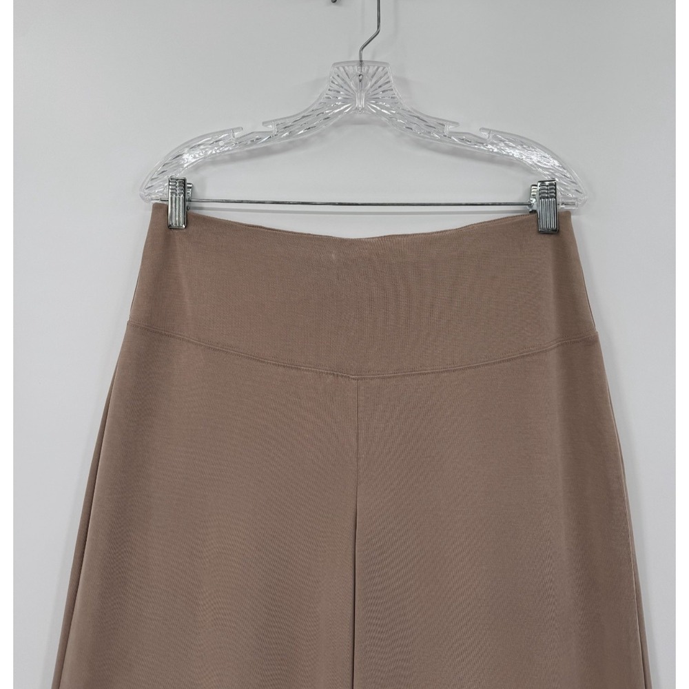 Magaschoni Wide Leg Knit Pants Taupe Pull-On Palazzo Lounge Pants Size Large - Picture 3 of 12